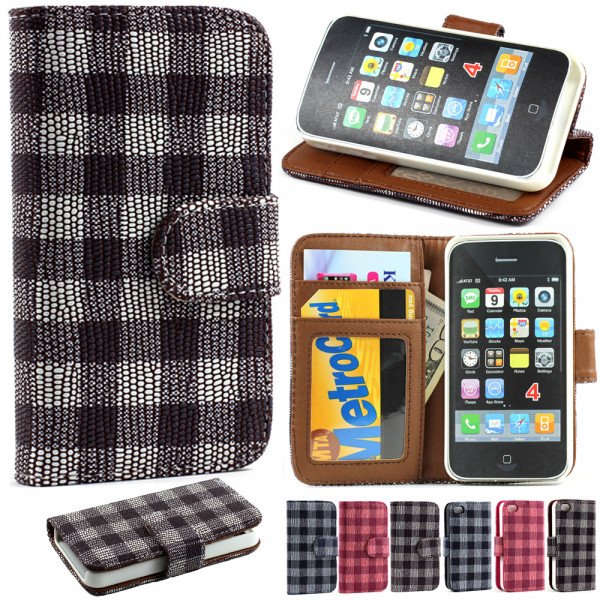 Wholesale iPhone 4S / 4 Chocolate Flip Leather Wallet Case with Stand (Brown)